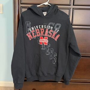 Vintage University of Nebraska Huskers black hoodie hooded sweatshirt medium